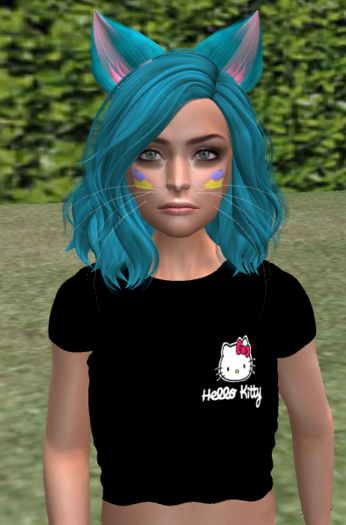 [MC] Croptop Maitreya Happy Kitty -Black