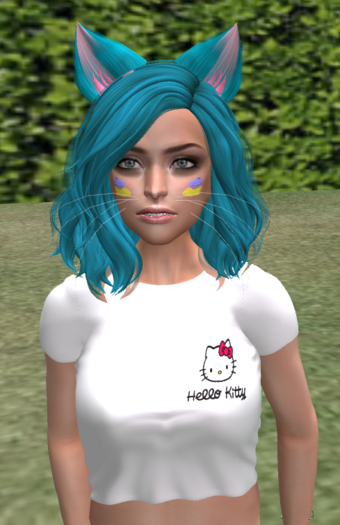 [MC] Croptop Maitreya Happy Kitty - White