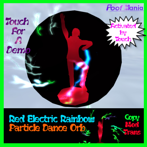 Red Electric Rainbow Particle Dance Orb