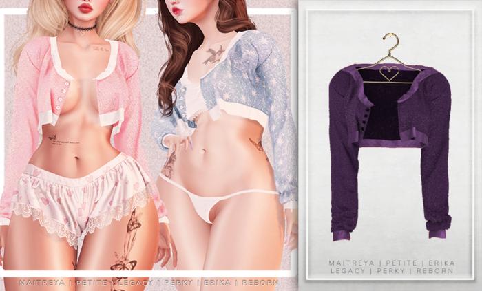 [Aleutia] Birdie Fuzzy Jacket -  Violet