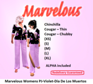 Marvelous Womens PJ-Violet-Dia De Los Muertos