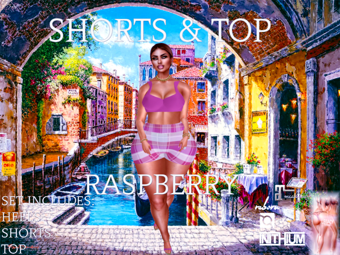 (SF) Shorts & Top Raspberry