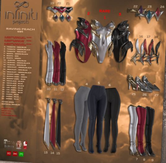 - INFINITI - Raving Peach - BOOTS - Red-Silver - MAITREYA