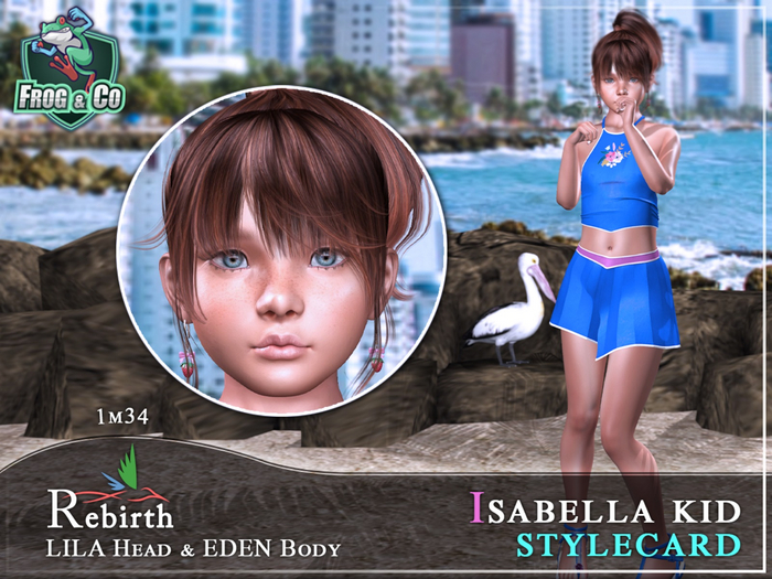 Isabella kid Shape + Style card - REBIRTH Lila head
