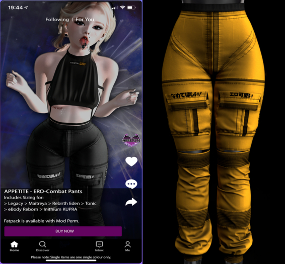 [APPETITE] Ero Combat Pants: ORANGE Single