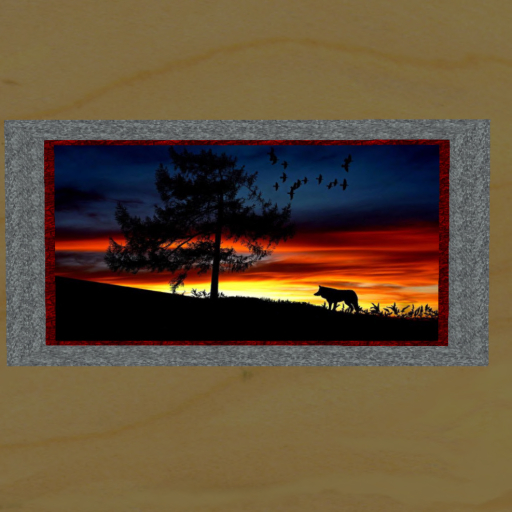 Sunrise Wolf w/Granite Frame