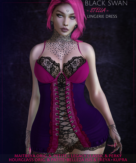 Stella - lingerie dress - dark purple