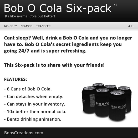 Bob O Cola Six-pack