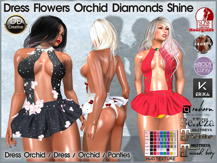 ☾ⅅⅅ☽ ◉ Dress Flowers Diamonds Shine ◉