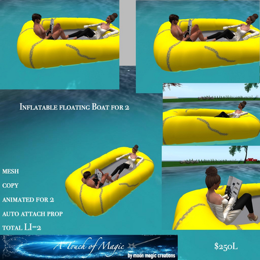 Inflatable floating boat for 2-Box LI=2