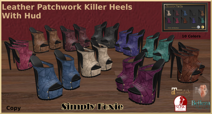 Leather Patchwork Killer Heels With Hud (Boxed)