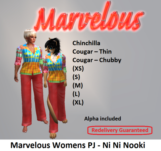 Marvelous Womens PJ-Ni Ni Nooki