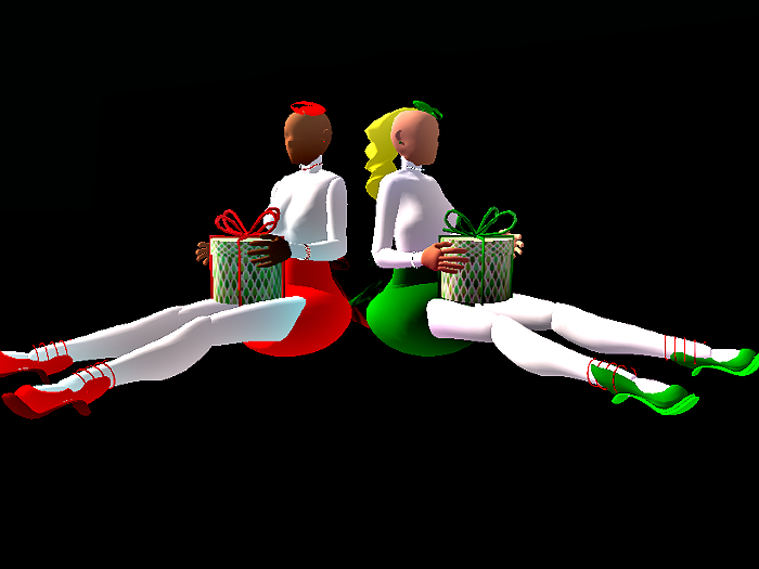 Christmas Doll Figurines (Red & Green)