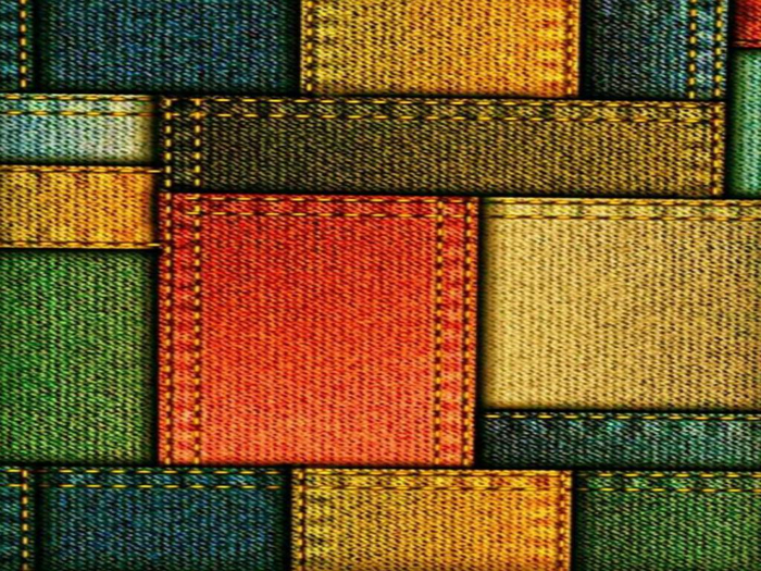Denim Colored Patchwork Texture
