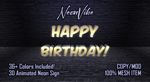 3D Animated Mesh Neon Sign (HAPPY BIRTHDAY!) [A-01]