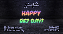 3D Animated Mesh Neon Sign (HAPPY REZ DAY!) [A-01]