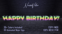 3D Animated Mesh Neon Sign (HAPPY BIRTHDAY!) [A-02]