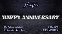 3D Animated Mesh Neon Sign (HAPPY ANNIVERSARY) [A-02]