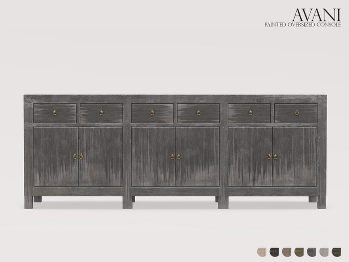 Avani Lily Collection Painted Oversized Console, All