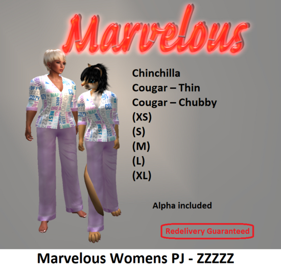 Marvelous Womens PJ - zzzzzz