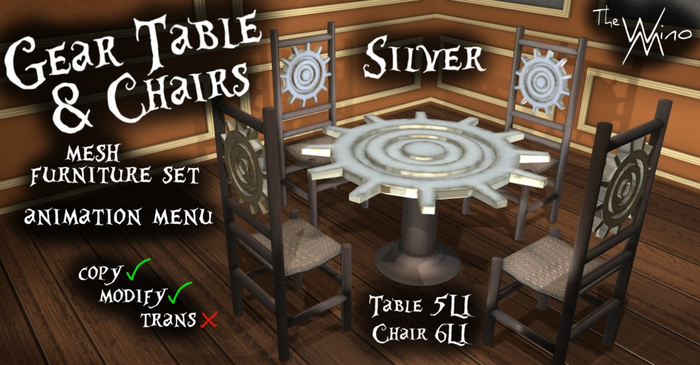 [WM] Silver GearTable & Chairs 