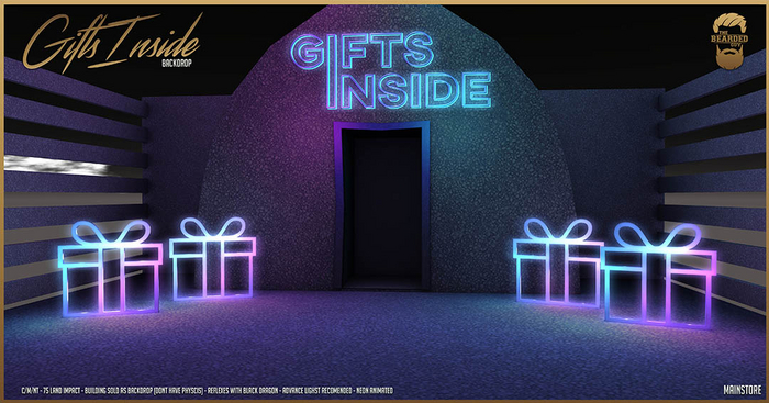 Gifts Inside Backdrop - The Bearded Guy