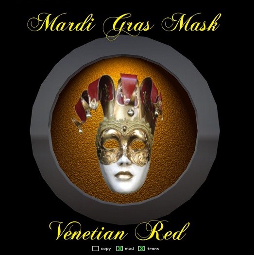 Mardi Gras Masquerade Ball Mask - Venetian Red (Boxed)