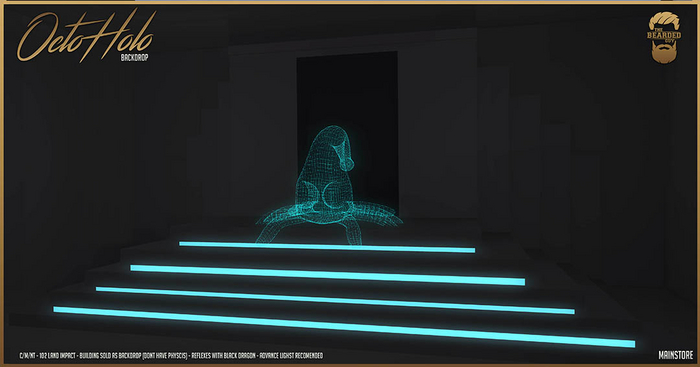 Octo Holo Cian Backdrop - The Bearded Guy