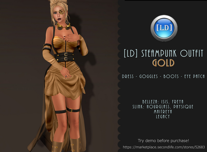 [LD] Steampunk GOLD Outfit
