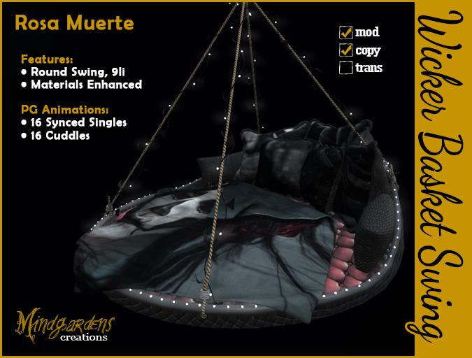 PG Wicker Basket Swing - Rosa Muerte