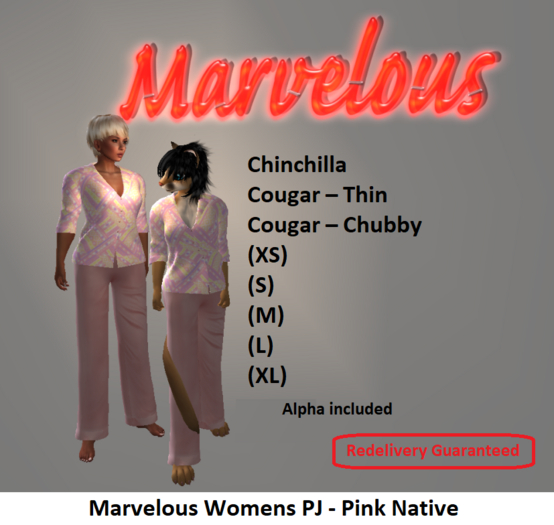 Marvelous Womens PJ-Pink Native
