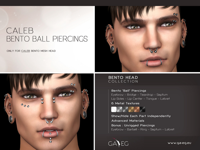 [GA.EG] Caleb Bento Ball Piercings