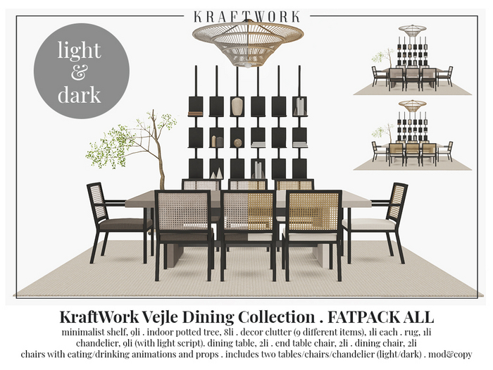 KraftWork Vejle Dining Collection . FATPACK ALL (Add Me)