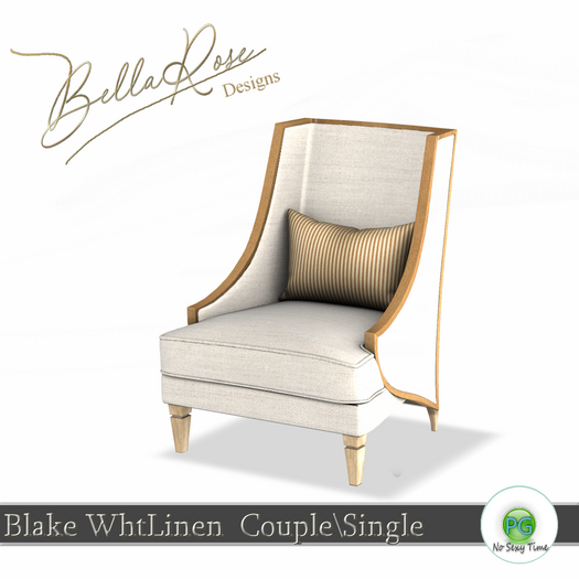 [BR] Blake WhtLinen Chair Couples & Single PG