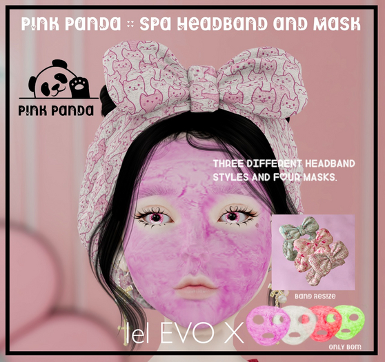 PINK PANDA :: SPA HEADBAND AND MASK 
