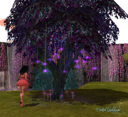 Only 3 Land Impact!~ Breezy Black Light Tree Tall w/ Mushroom Circle