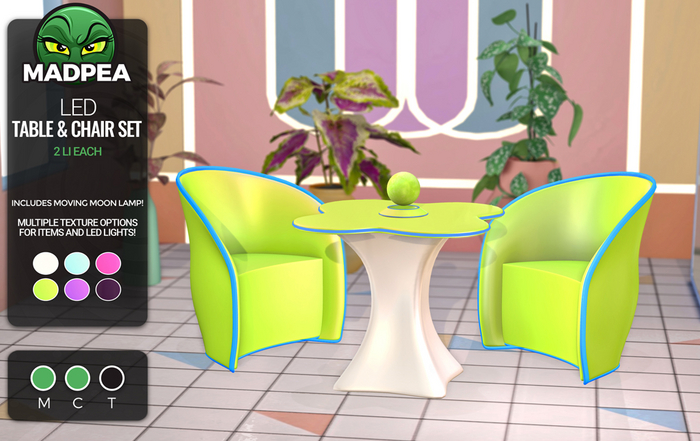 MadPea LED Table & Chair Set (add)