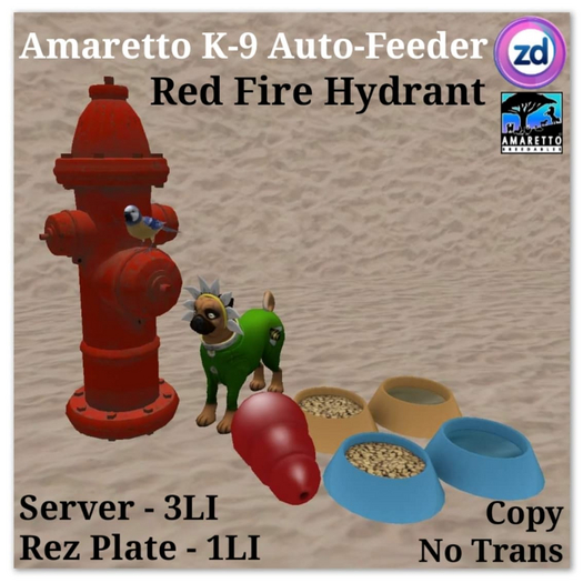 *ZD* Amaretto K-9 Auto-Feeder - Red Fire Hydrant