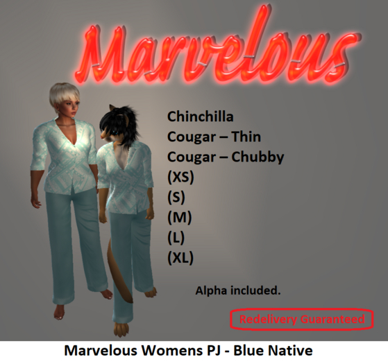 Marvelous Womens PJ - Blue Native