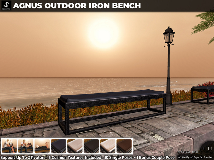 [satus Inc] Agnus Outdoor Iron Bench