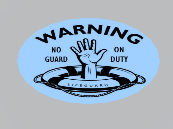 Oval Sign-No Lifeguard on Duty