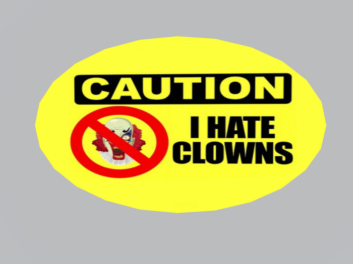 Oval Sign-I hate Clowns