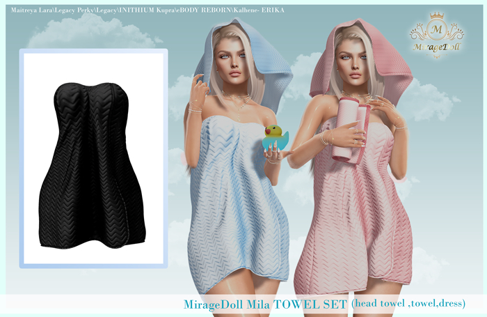 MirageDoll Mila TOWEL SET\\black