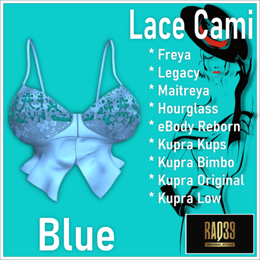 [R39] Lace Cami-Blue