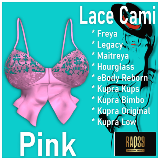 [R39] Lace Cami-Pink