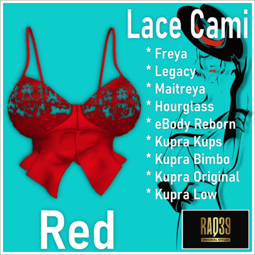 [R39] Lace Cami-Red