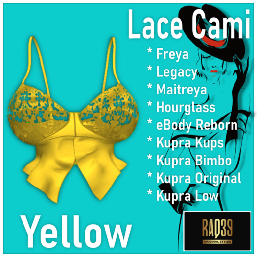 [R39] Lace Cami-Yellow
