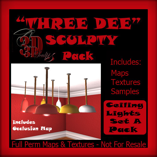 "Three Dee " Ceiling Lights Set A Sculpty Pack