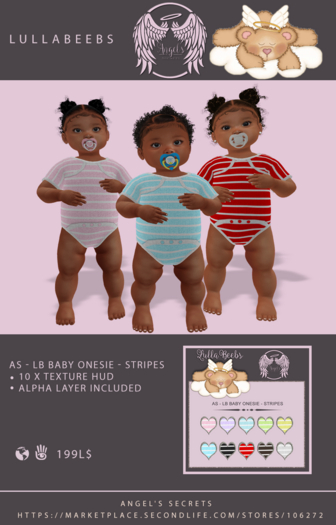 AS - LB BABY ONESIE - STRIPES (add to unpack)