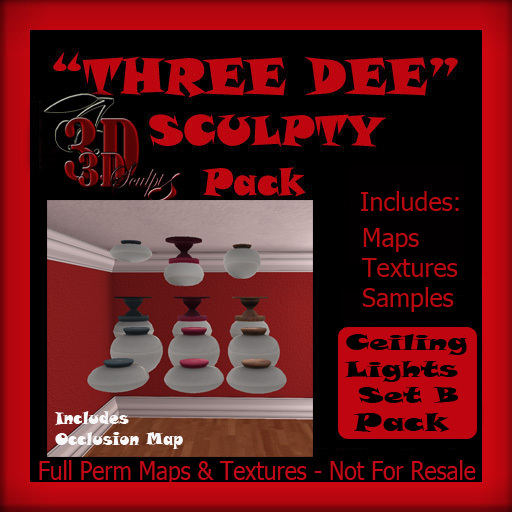"Three Dee " Ceiling Lights Set B Sculpty Pack